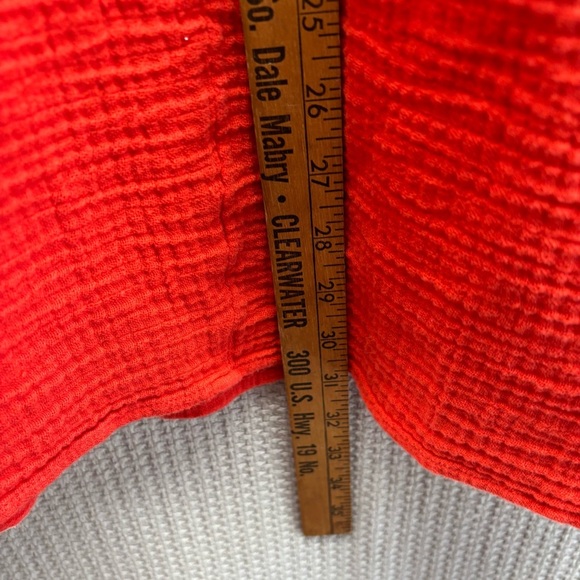 Old Navy Red Midi Gauze Dress Women Sz S- Boho Cross Stictch Gramma Summer Comfy - Picture 8 of 8